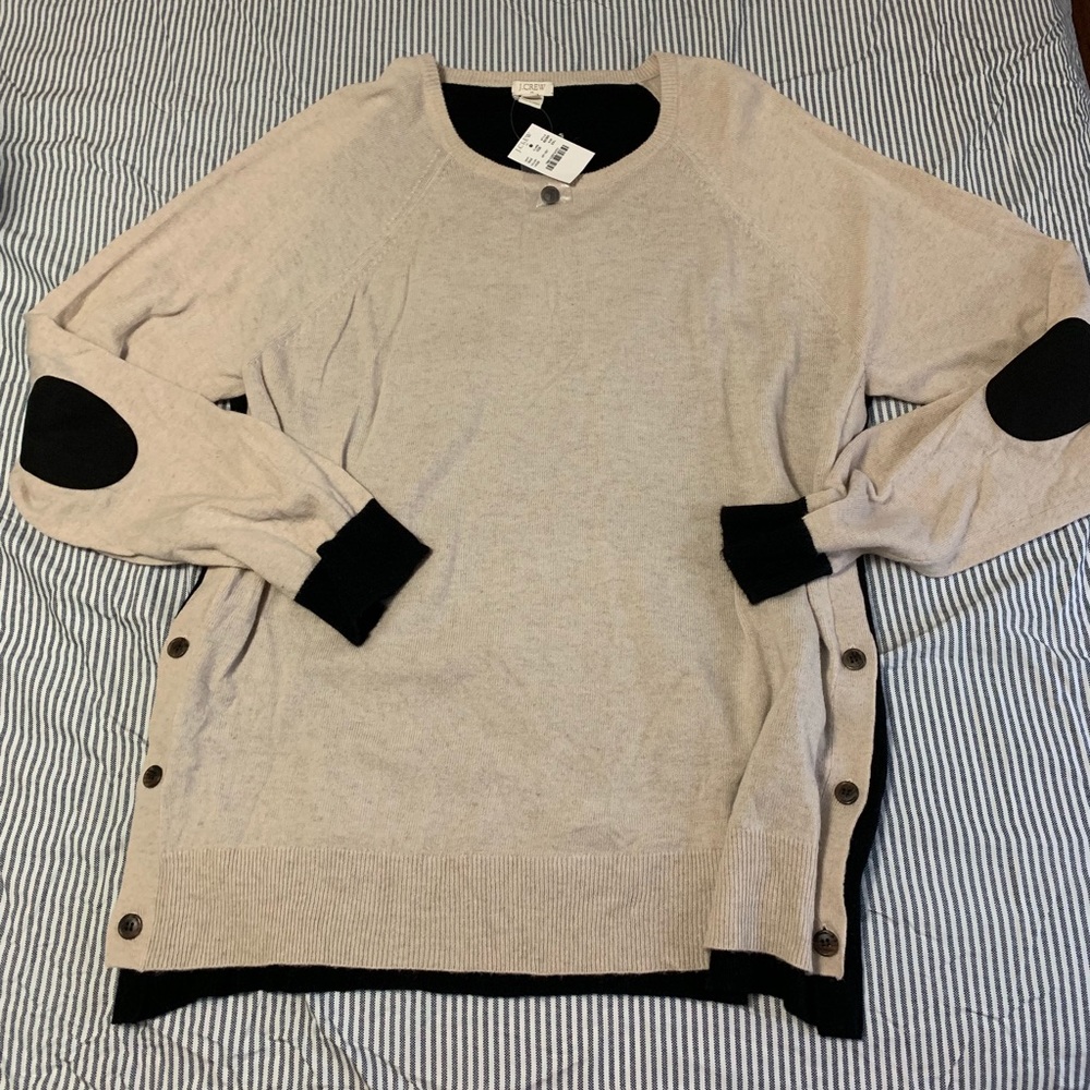 BNWT Two tone button J Crew Sweater XXL